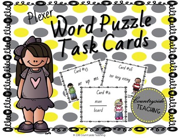 Preview of Plexer "Rebus" Word Puzzle Task Cards - Freebie!