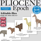 Pliocene Epoch Colorful Bundle: Camelops, Giraffa Sivalens