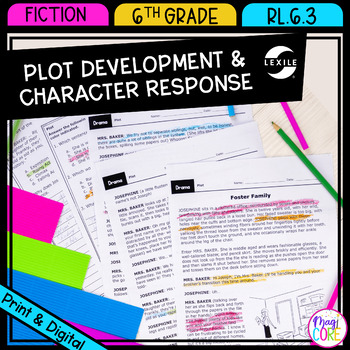 Preview of Plot Development & Character Response  - RL.6.3  Close Reading Passages Question