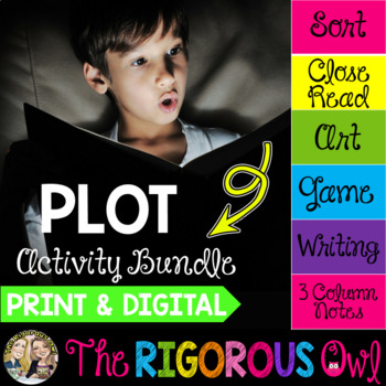 Preview of Plot Elements Activities - Print & Digital - Literacy Centers