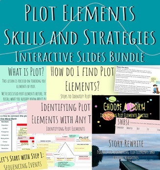 Preview of Plot Elements Skills and Strategies Bundle Google Slides Digital Editable!