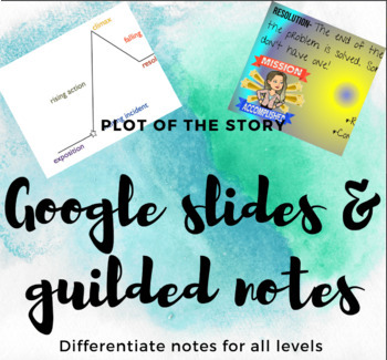 Preview of Plot - Fill in the blank Notes and Google Slides with bitmojis