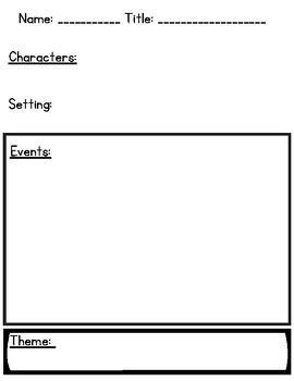 Preview of Plot Graphic Organizer for Reading