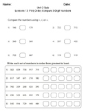 Plot, Order, Compare 3-Digit Number Quiz