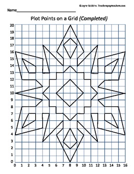 plot points on a grid snowflake coordinates by jayne robbins tpt