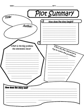 Preview of Plot Summary Graphic Organizer