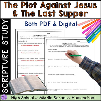 Preview of Plot against Jesus and the Last Supper Scripture Bible Studies Easter