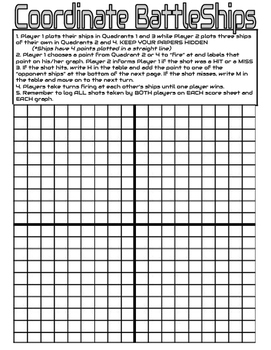 Preview of Plotting Points Battleships Game (Cartesian Plane)