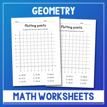 Preview of Plotting Points on a Coordinate Grid - Geometry Worksheets - Test Prep