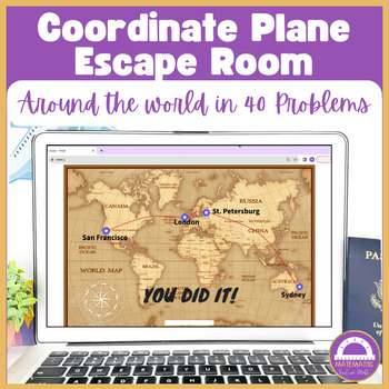 Preview of Plotting Points Coordinate Plane Graphing | Digital Escape Room
