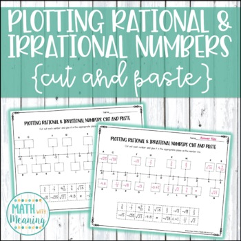 Preview of Plotting Rational & Irrational Numbers on a Number Line Cut and Paste Worksheet