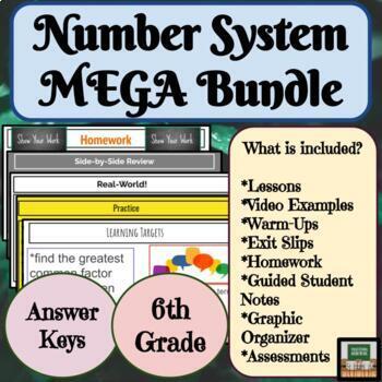 Preview of Plotting Rational Numbers Fraction and Decimal Operations GCF and LCM Bundle