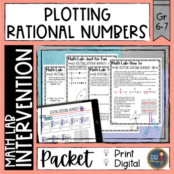 Preview of Plotting Rational Numbers Math Activities Lab - Math Intervention - Sub Plan