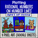 Plotting Rational Numbers on Number Lines Pixel Art