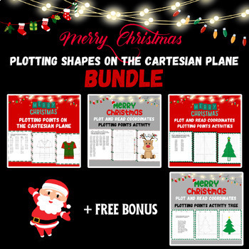 Preview of Christmas Plotting Shapes on the Cartesian Plane Bundle +Free Bonus