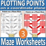 Plotting a Point on a Coordinate Plane - Maze Worksheets