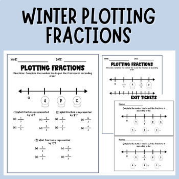 Preview of Plotting and Ordering Fractions on a Number line | Winter