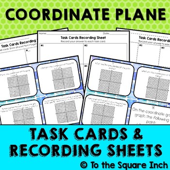 Preview of Coordinate Plane Task Cards | Math Center Practice Activity