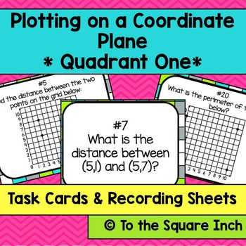 Preview of Plotting on a Coordinate Plane in Quadrant One Task Cards Practice Activity