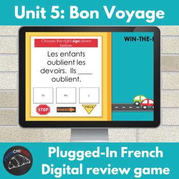 Preview of Plugged-in French level 2 digital review game - Unit 5: Bon voyage!