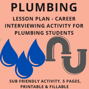 Preview of Plumbing Lessons for Trades - Plumbing Lesson Plan - Job Interviewing Activity