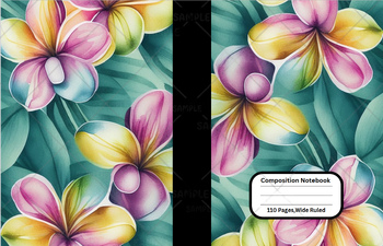 Preview of Plumeria #3 Flower Composition Notebook Cover For School,Home,Work, Clip Art