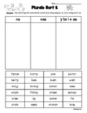 Plural Endings Sort 2 -- +s, +es or change y to i + es