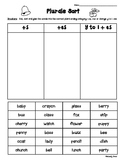 Plural Endings and  Suffixes Sort -- +s, +es or change y t
