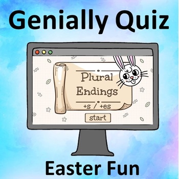 Preview of Plural Endings +s or +es. Interactive sorting game. Easter