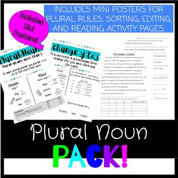 Preview of Plural Noun Activity Pack and Mini Posters