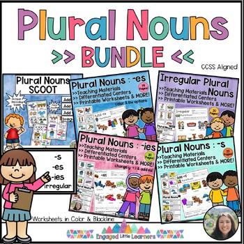 Preview of Plural Nouns BUNDLE | -es  -ies -s & irregular | Change y to i and add es
