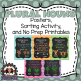 Plural Noun Posters, Sorting Activity, and Practice Printables