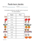 Plural Noun Worksheets Spanish