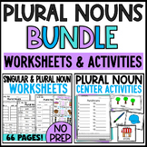Plural Noun Worksheets and Centers Bundle