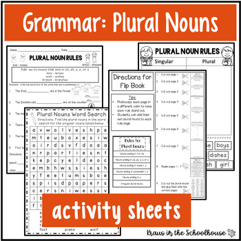 plural nouns worksheets and activities by kraus in the schoolhouse