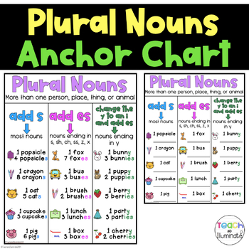 Preview of Plural Nouns Anchor Chart