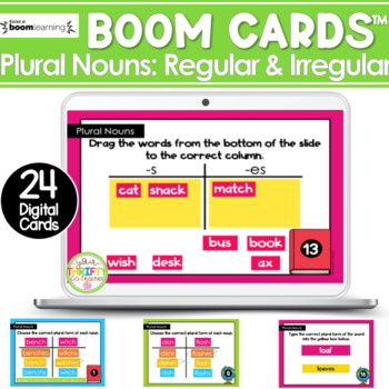 Preview of Plural Nouns Boom Cards | L.3.1.D Irregular Plural Nouns