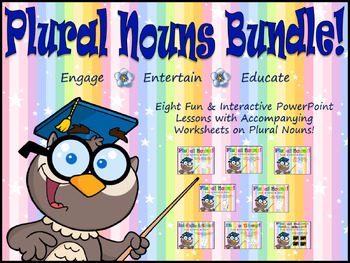 Preview of Plural Nouns Bundle! 8 Fun & Interactive PowerPoint Lessons!