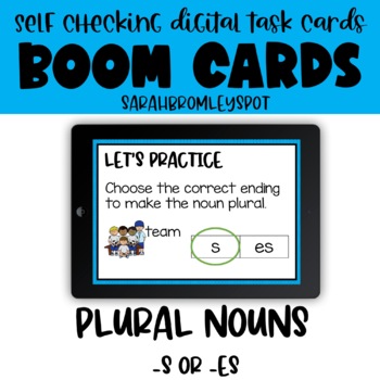 Preview of Plural Nouns Choose -s or -es BOOM Cards
