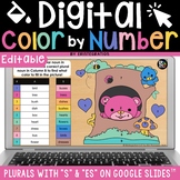 Plural Nouns Color by Number Spelling Review Google Slides