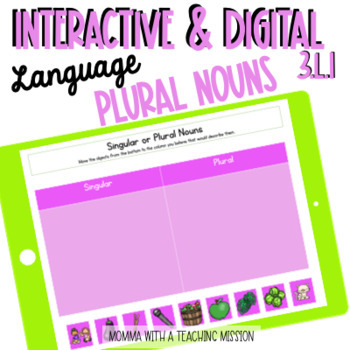 Preview of Plural Nouns Distance Learning Task Slides Google Drive Classroom