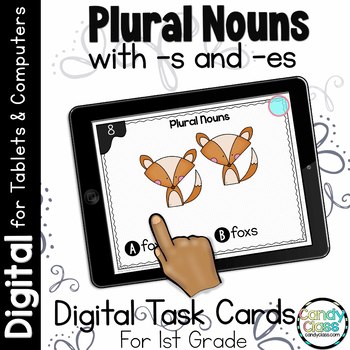 Preview of Plural Nouns Grammar Activities 1st Grade ELA Practice Review Google Slides Use