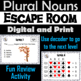 Plural Nouns Activity: Escape Room Grammar Review Game