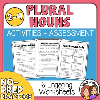 Preview of Plural Nouns Printables Mini-Pack - No-Prep Worksheets for Student Practice