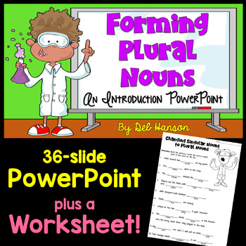 Preview of Plural Nouns PowerPoint Lesson and Practice Worksheet