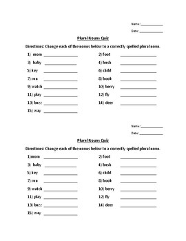 Quiz plural