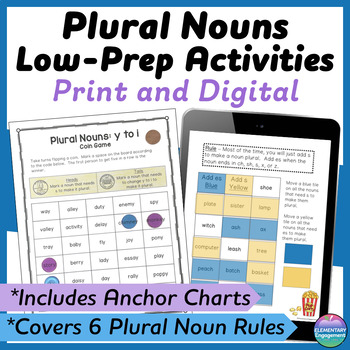 Preview of Plural Nouns Worksheets, Word Sorts and Games - Grammar and Spelling Rules