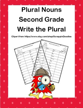 Preview of Plural Nouns | Write the Plural Noun| Second Grade