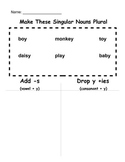 Plural Nouns, adding -ies vs.  -s