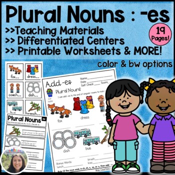 Preview of Plural Nouns -es Teaching Packet: Games, Printable Worksheets, Activities & More